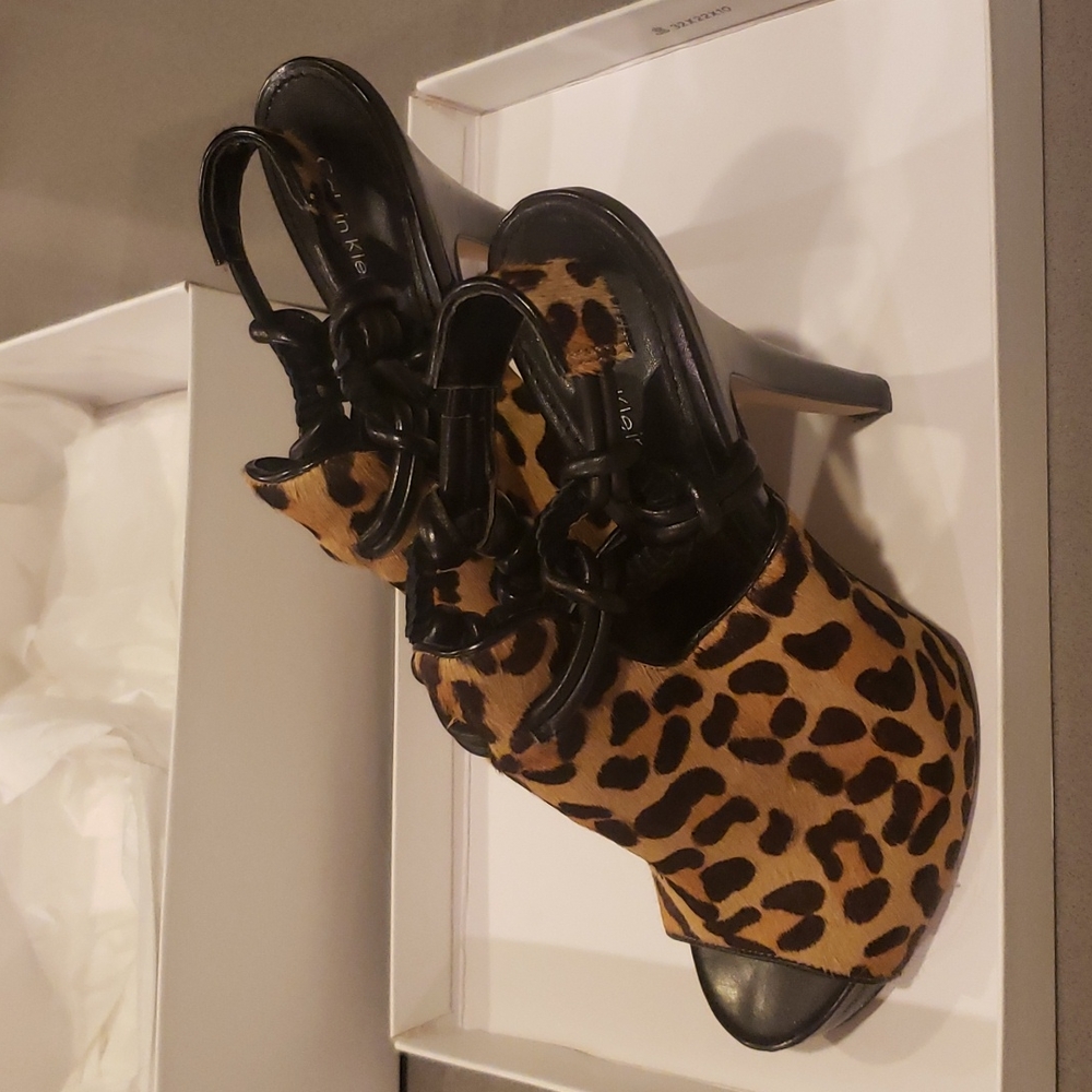Dyed cow fur high heel from Calvin Klein
